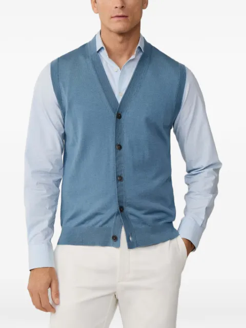 Hackett logo-embroidered merino wool waistcoat