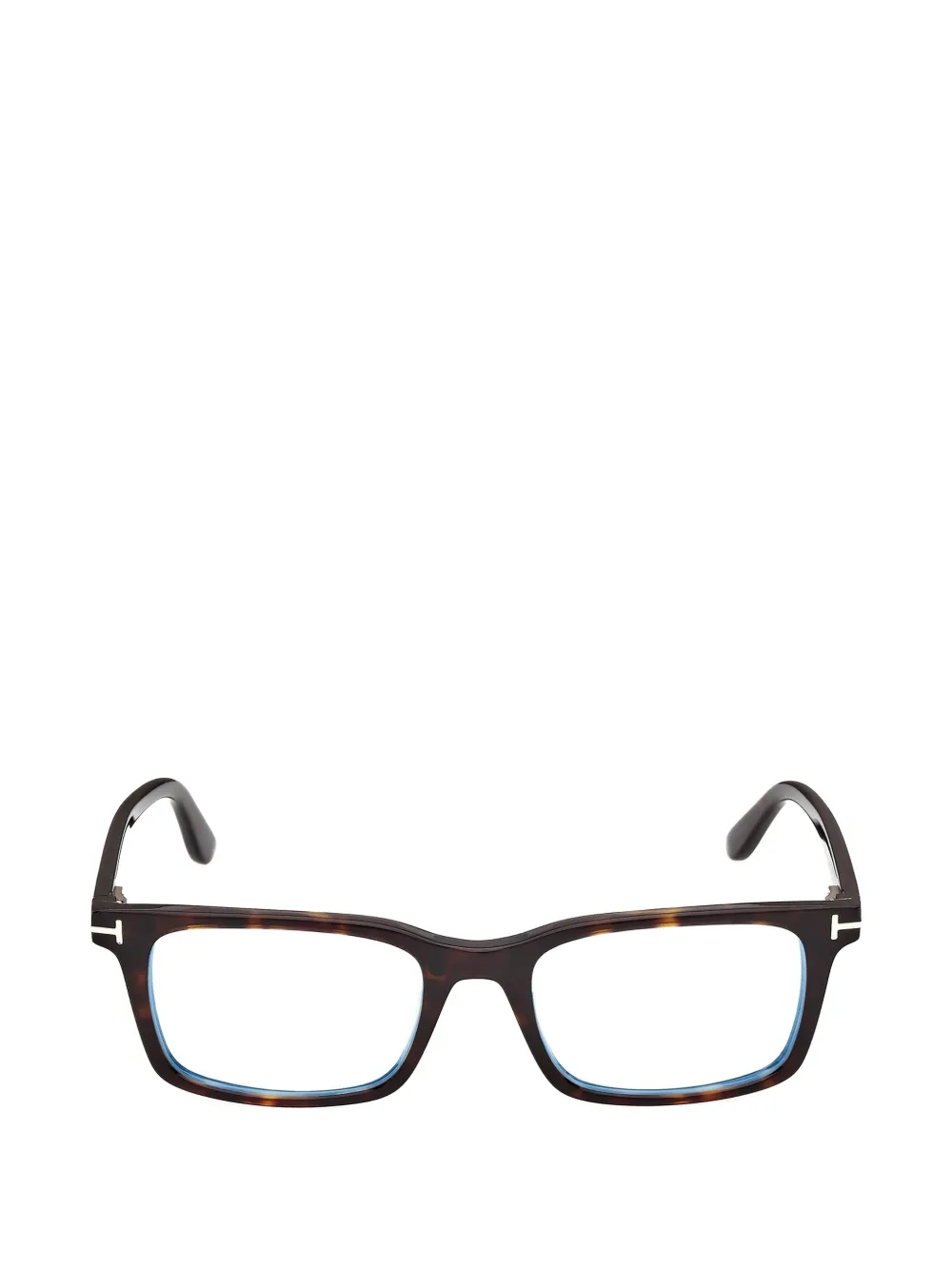 TOM FORD Eyewear tortoiseshell-effect rectangle-frame glasses - Marrone