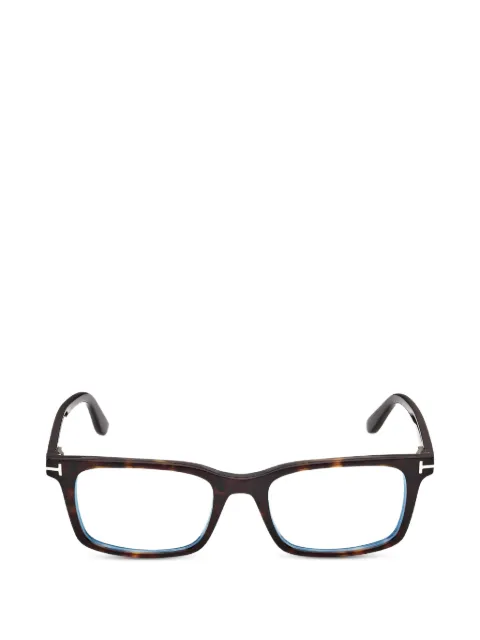 TOM FORD Eyewear tortoiseshell-effect rectangle-frame glasses