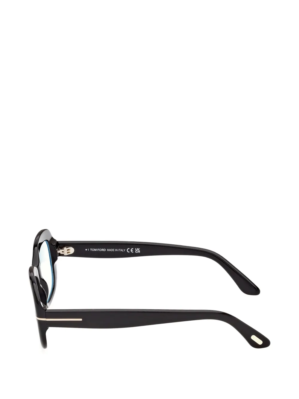 TOM FORD Eyewear Bril met rechthoekig montuur en T-logo Zwart