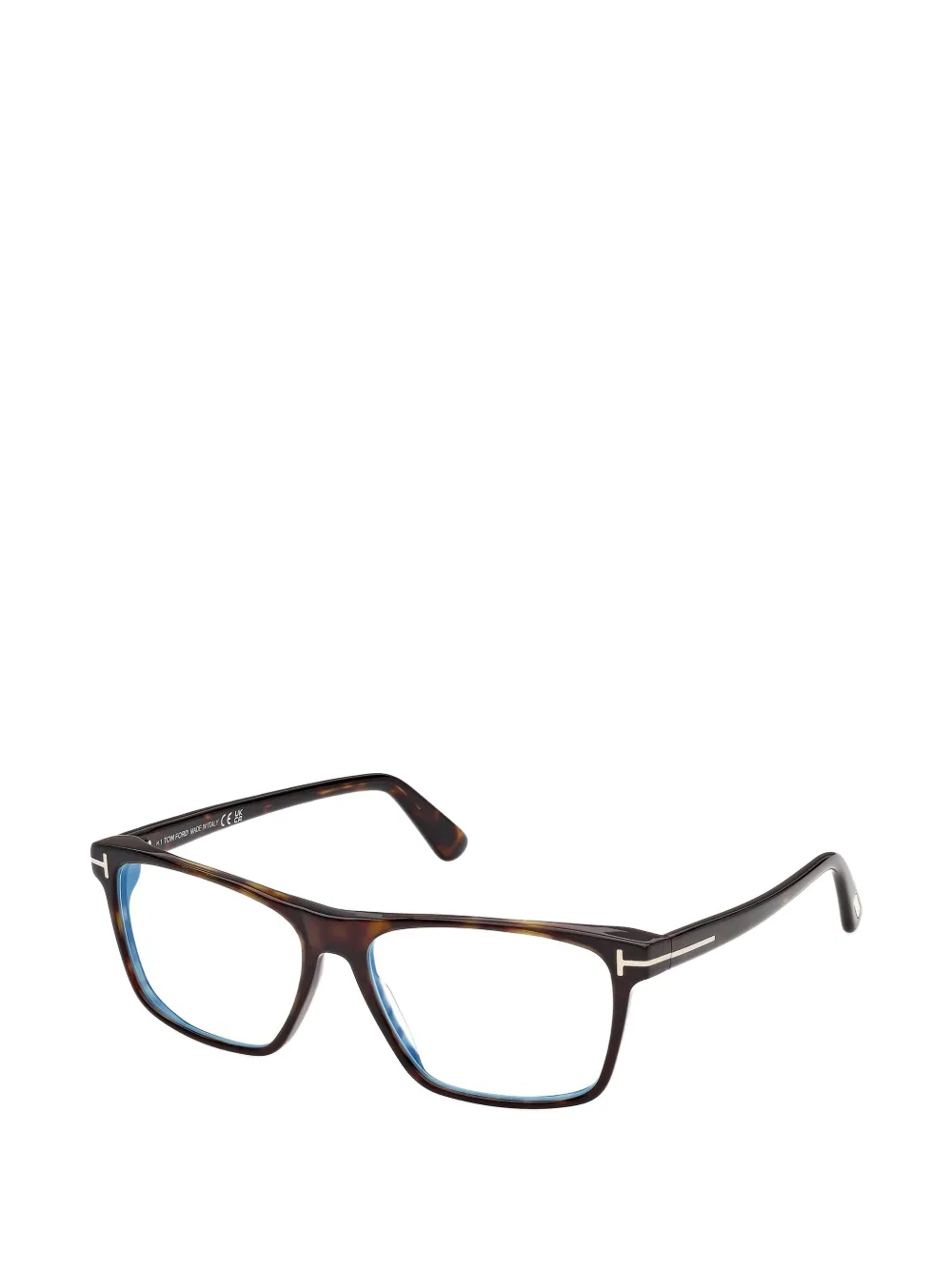 TOM FORD Eyewear Bril met rechthoekig montuur en T-logo Bruin