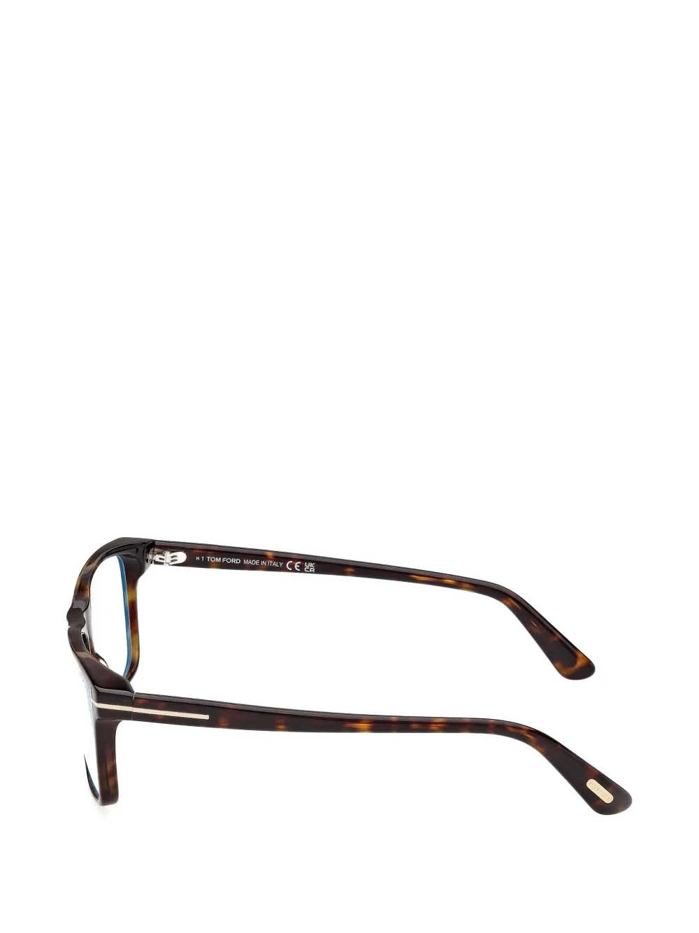 TOM FORD Eyewear Bril met rechthoekig montuur en T-logo Bruin