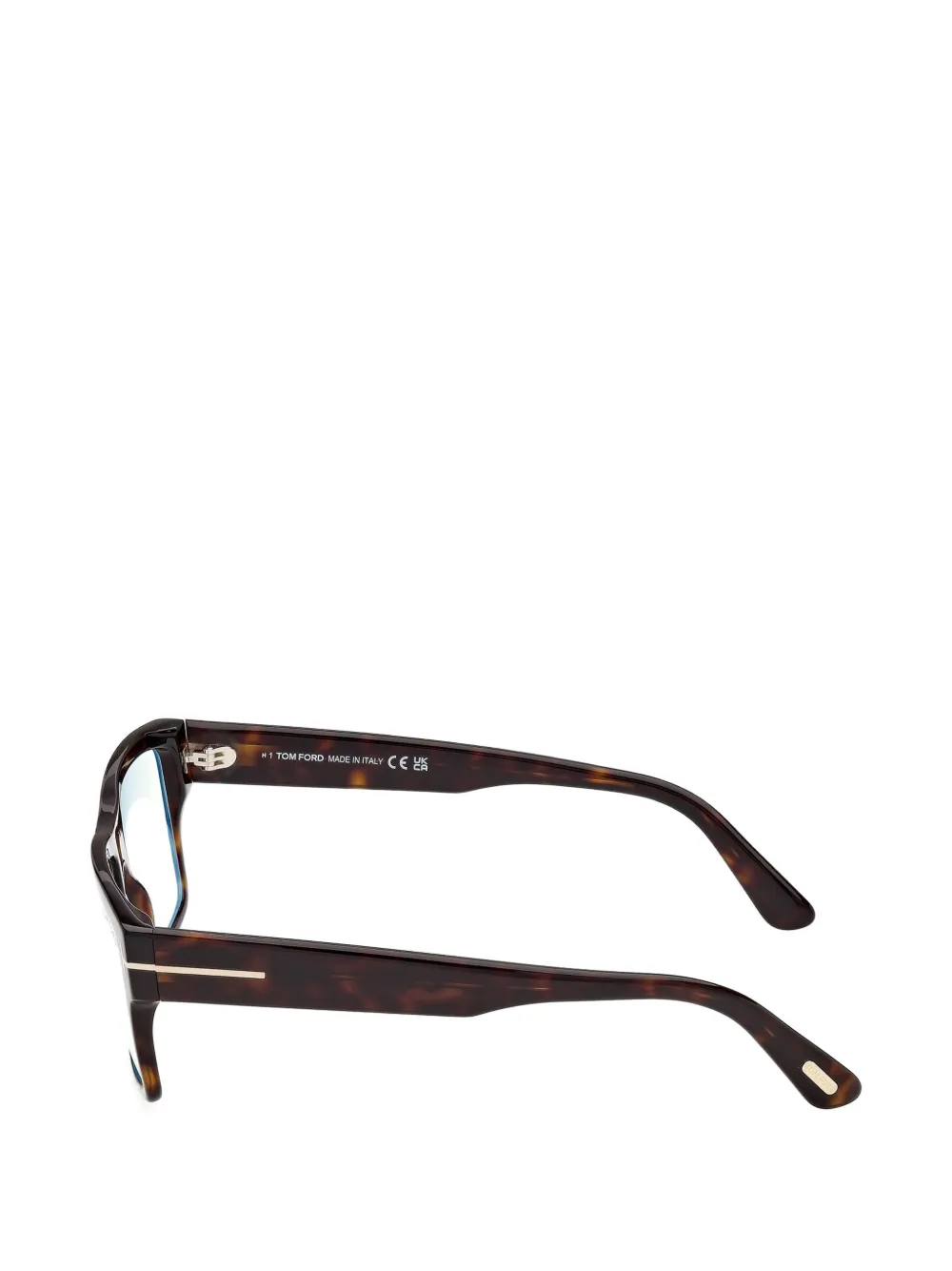 TOM FORD Eyewear Bril met rechthoekig montuur en schildpadschild montuur Bruin