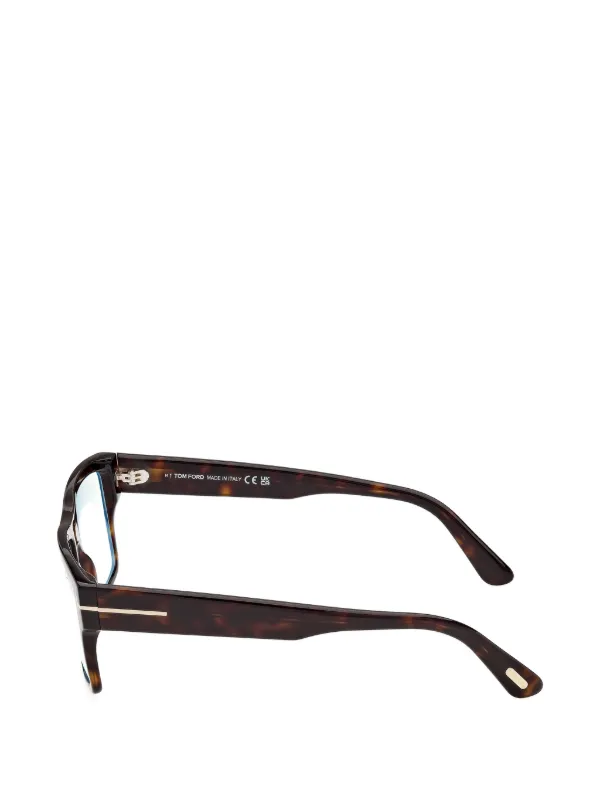 TOM FORD Eyewear tortoiseshell-effect rectangle-frame Glasses