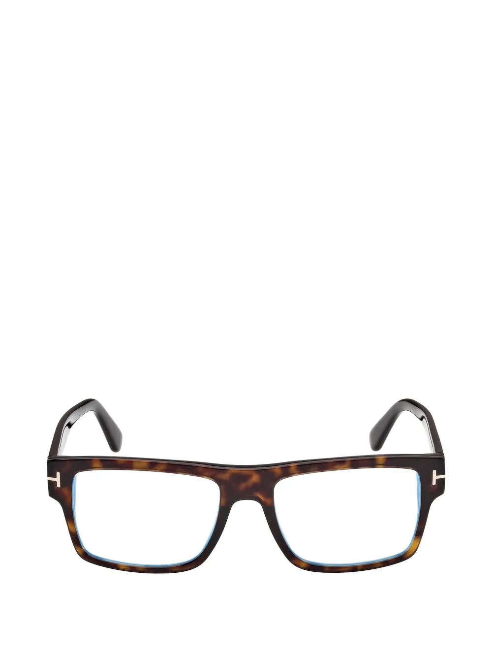 TOM FORD Eyewear tortoiseshell-effect rectangle-frame glasses - Marrone