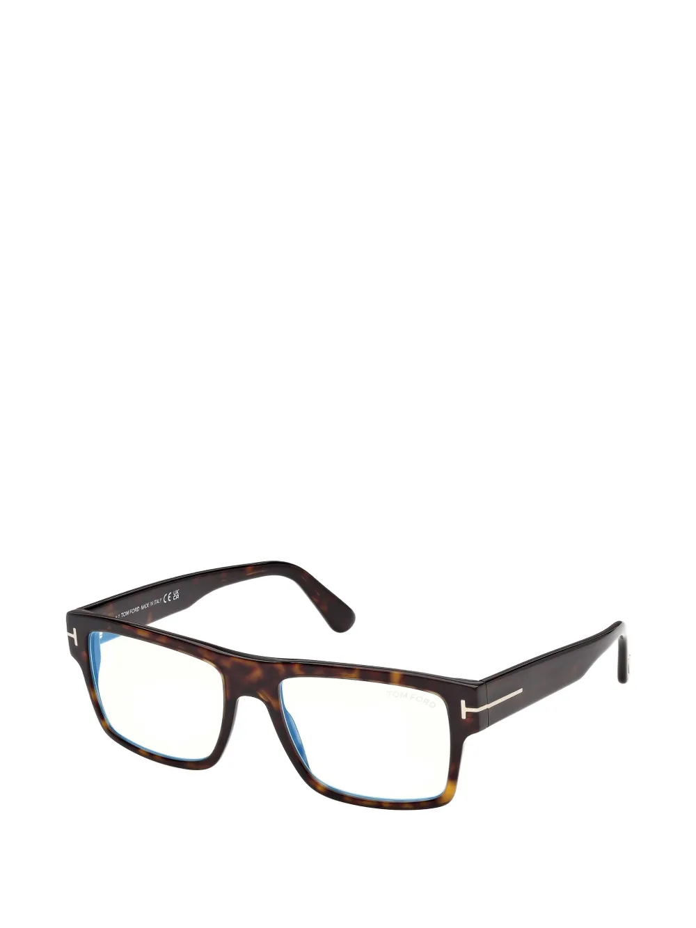 TOM FORD Eyewear Bril met rechthoekig montuur en schildpadschild montuur Bruin