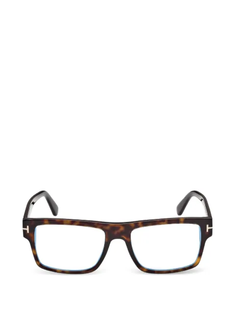 TOM FORD Eyewear tortoiseshell-effect rectangle-frame glasses