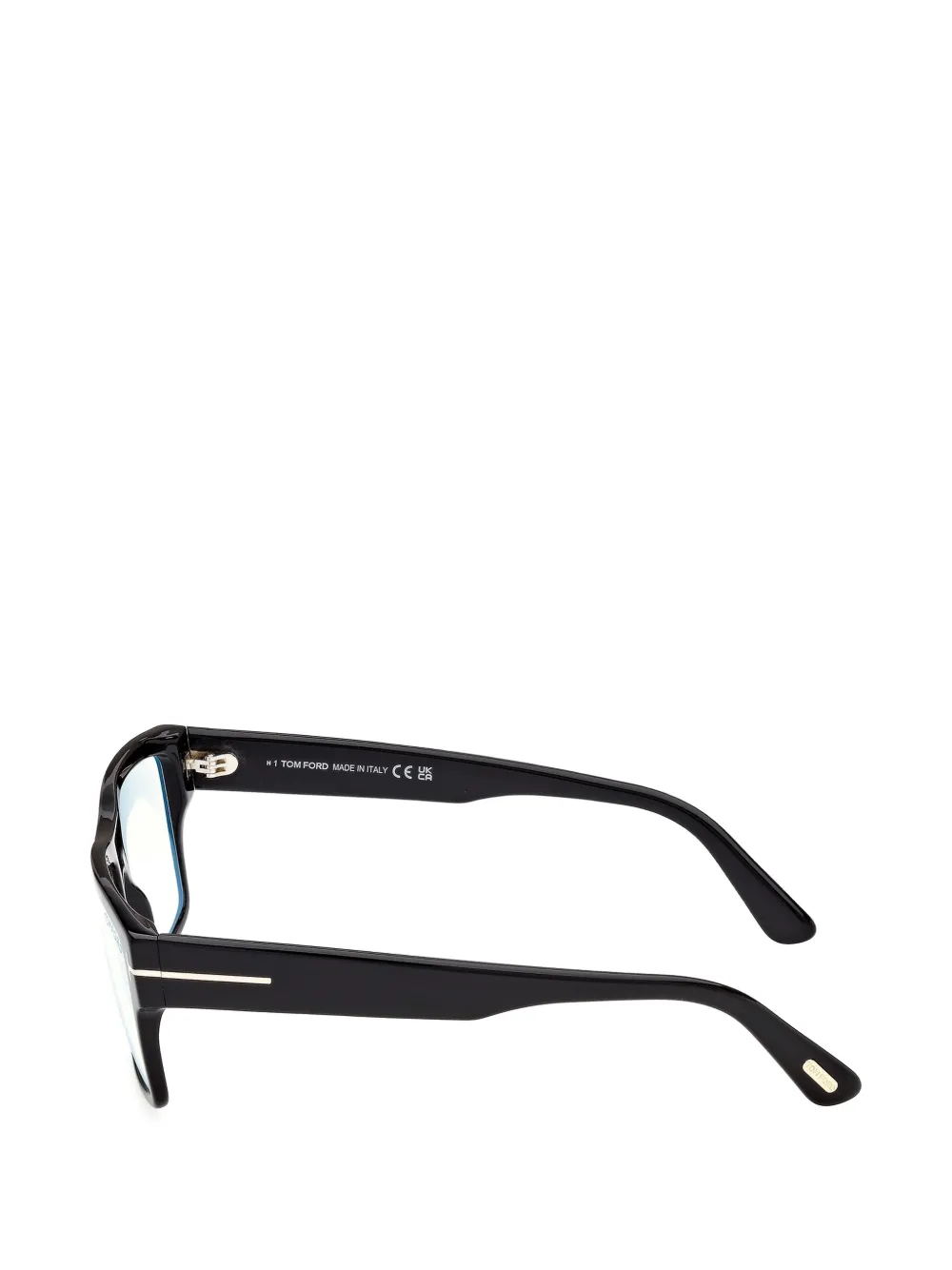 TOM FORD Eyewear Bril met rechthoekig montuur en T-logo Zwart