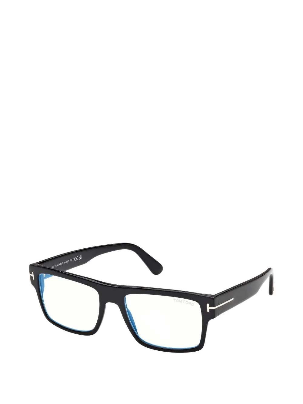TOM FORD Eyewear Bril met rechthoekig montuur en T-logo Zwart