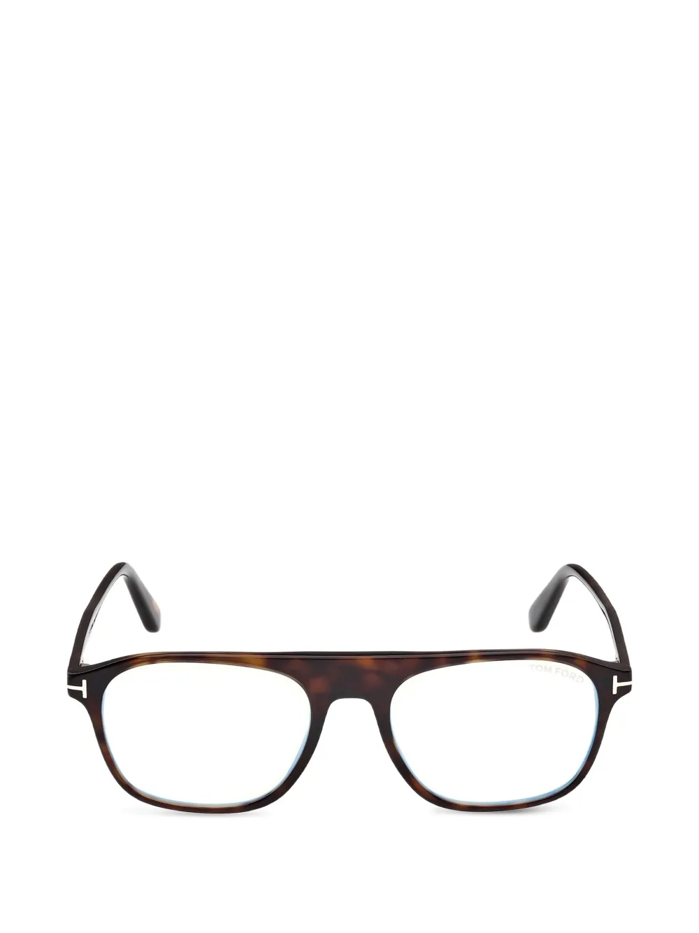 TOM FORD Eyewear tortoiseshell-effect pilot glasses - Marrone