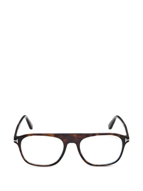 TOM FORD Eyewear tortoiseshell-effect pilot glasses