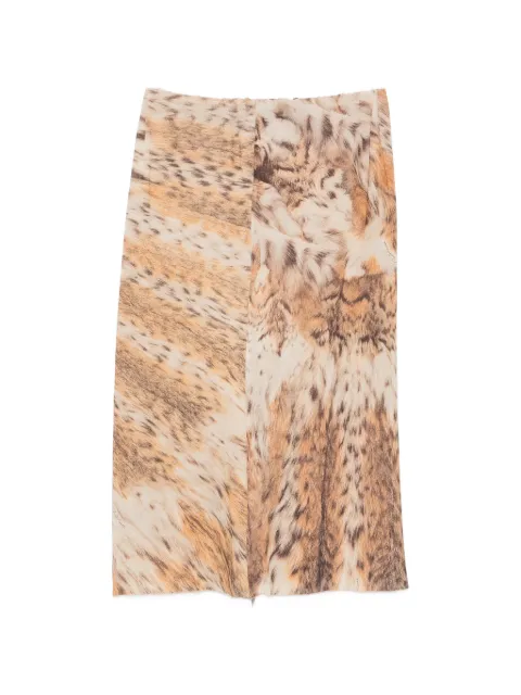 Roberto Cavalli Vintage 2000s animal-print skirt