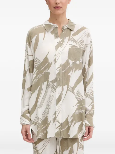 DKNY abstract-print chest-pocket shirt