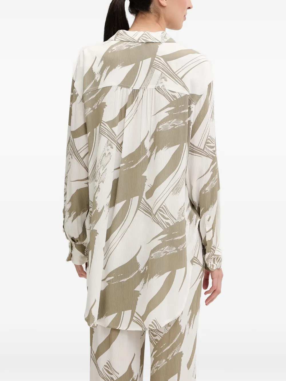 DKNY Blouse met abstracte print en borstzak Wit