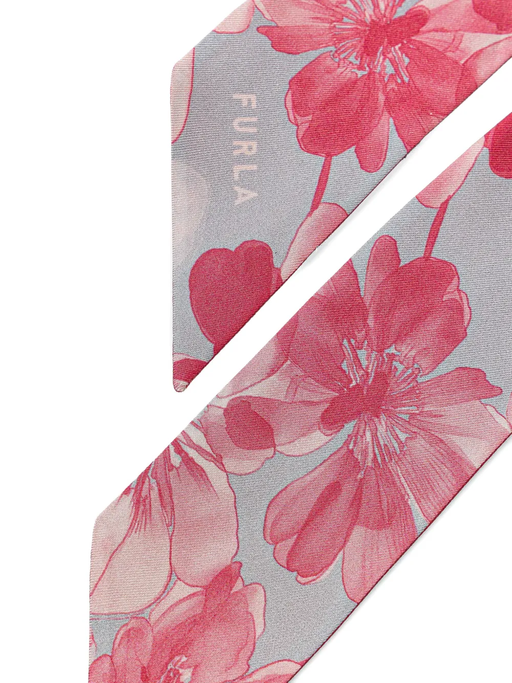 Furla Metropolis zijden bandeau met bloemenprint Grijs