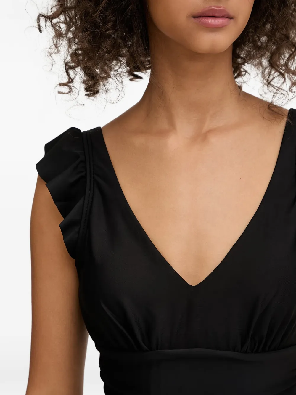 DKNY Badpak met ruches Zwart