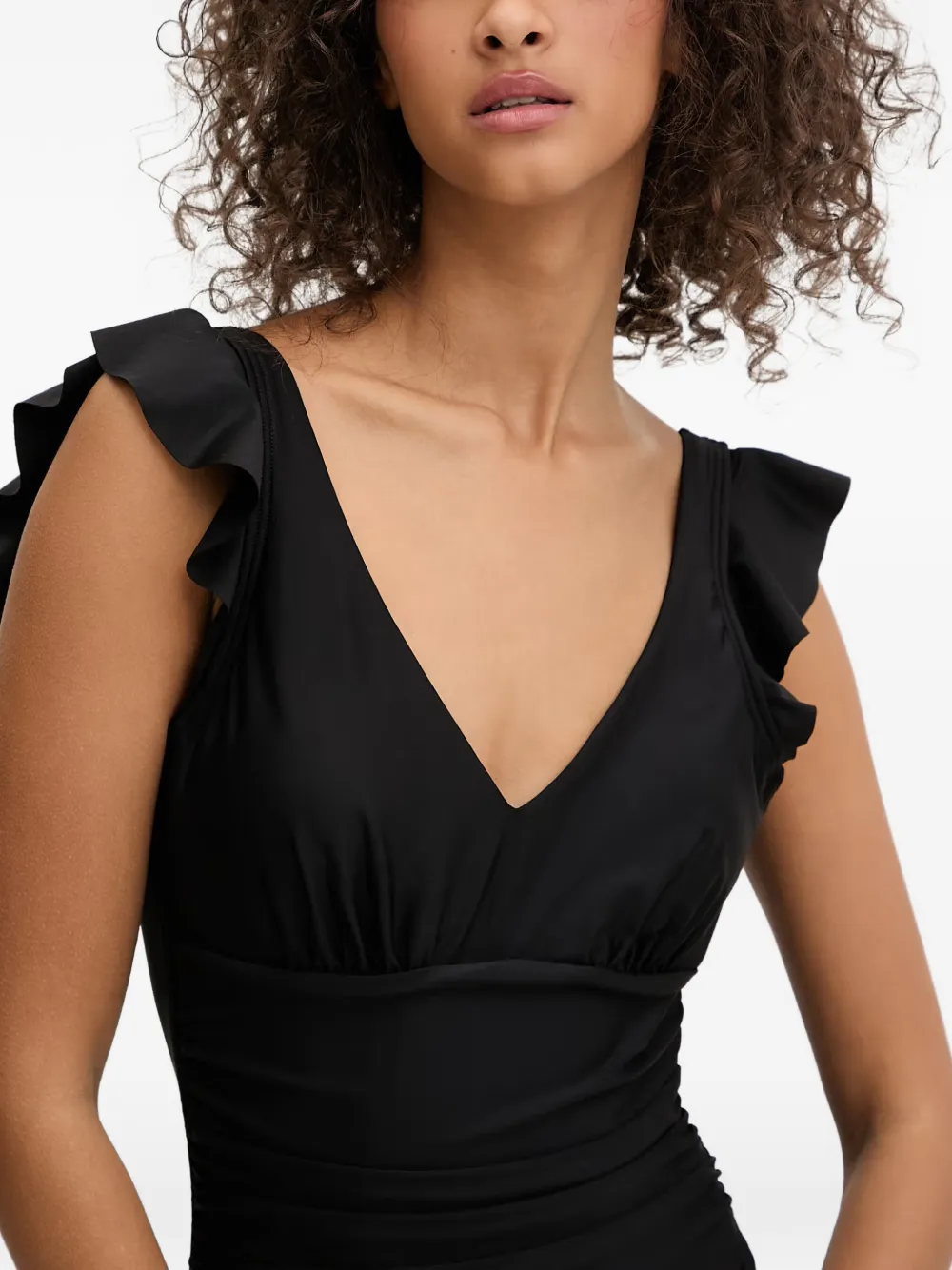 DKNY Badpak met ruches Zwart