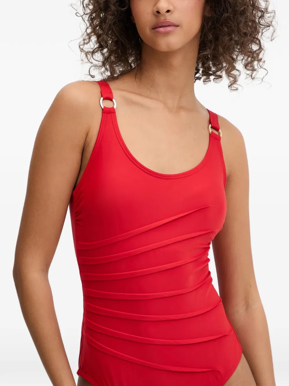 DKNY Badpak met geplooid ringdetail Rood