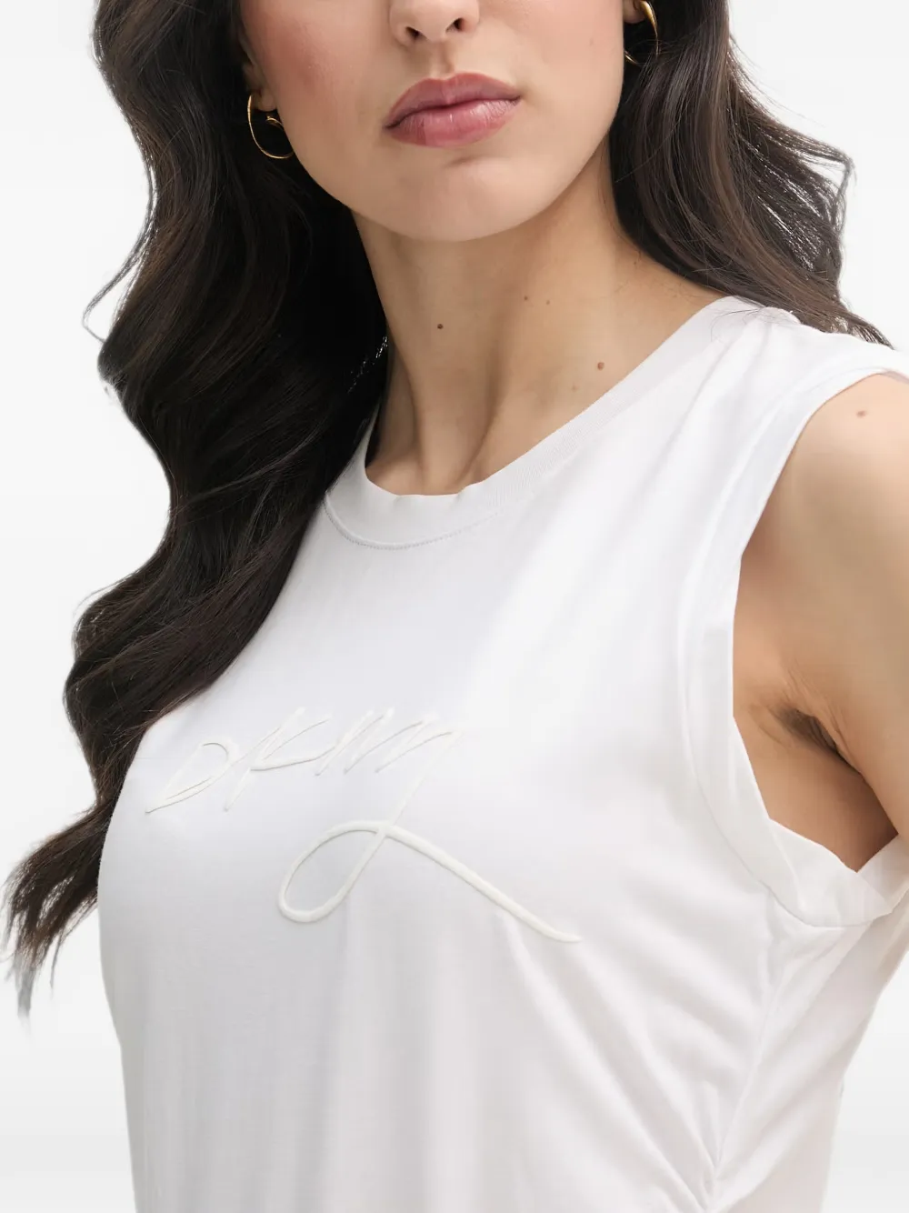 DKNY Top met geborduurd logo Wit