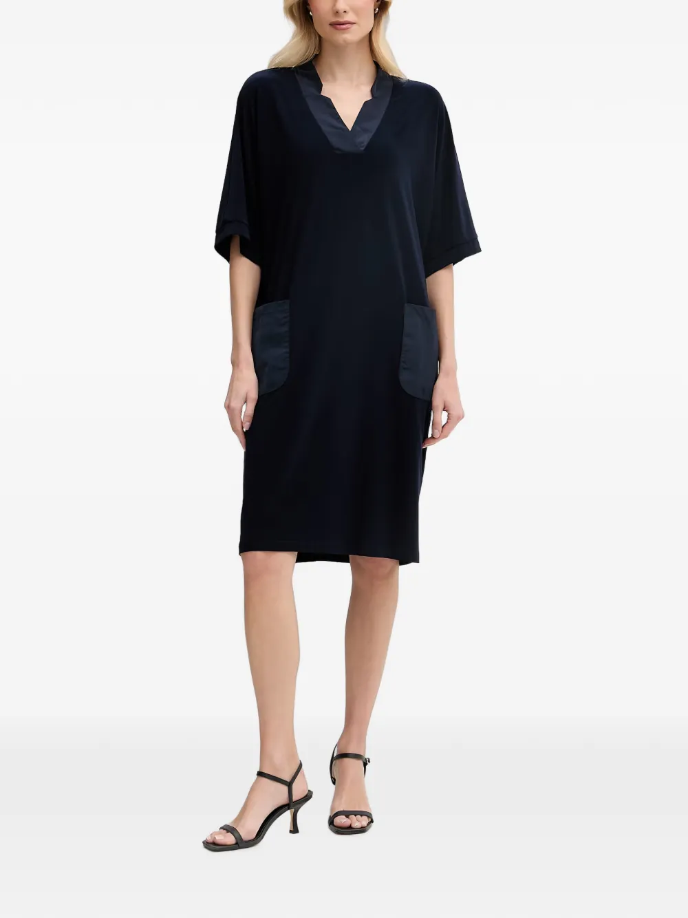 Joseph Ribkoff patch-pocket V-neck midi dress