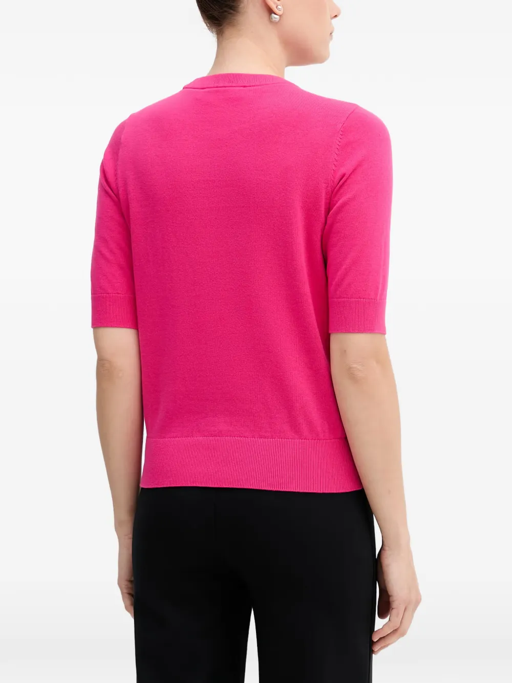 DKNY Trui met bloemen intarsia en korte mouwen Roze