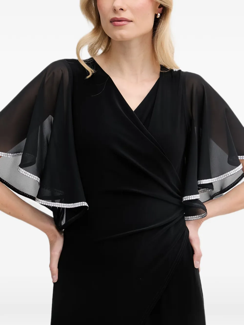 Joseph Ribkoff Verfraaide jumpsuit met wikkelvoorkant Zwart