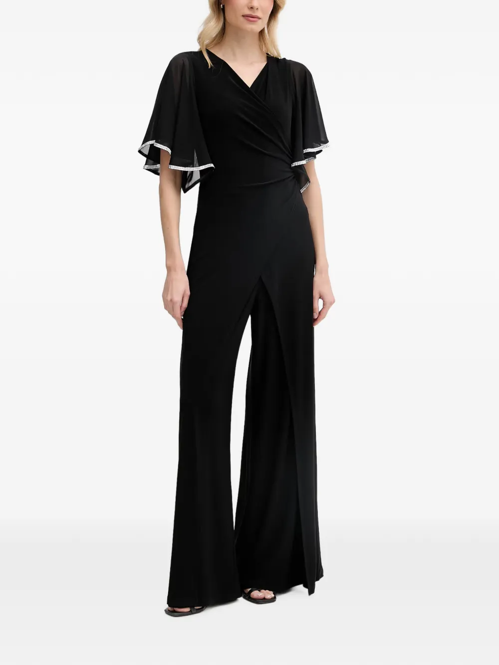 Joseph Ribkoff Verfraaide jumpsuit met wikkelvoorkant Zwart