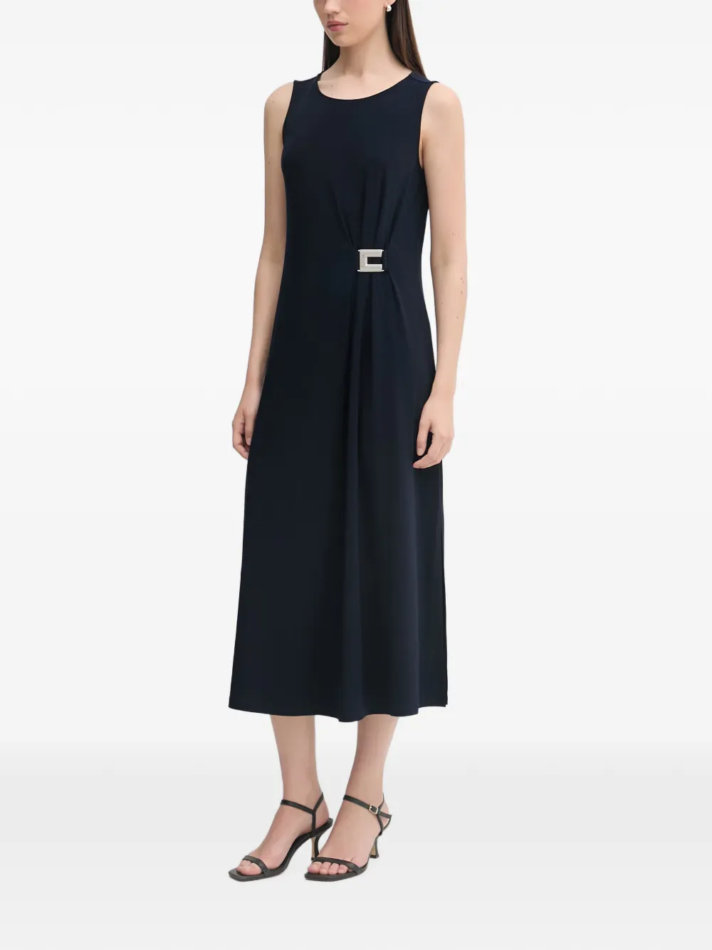 Joseph Ribkoff Mouwloze midi-jurk met gespdetail Blauw