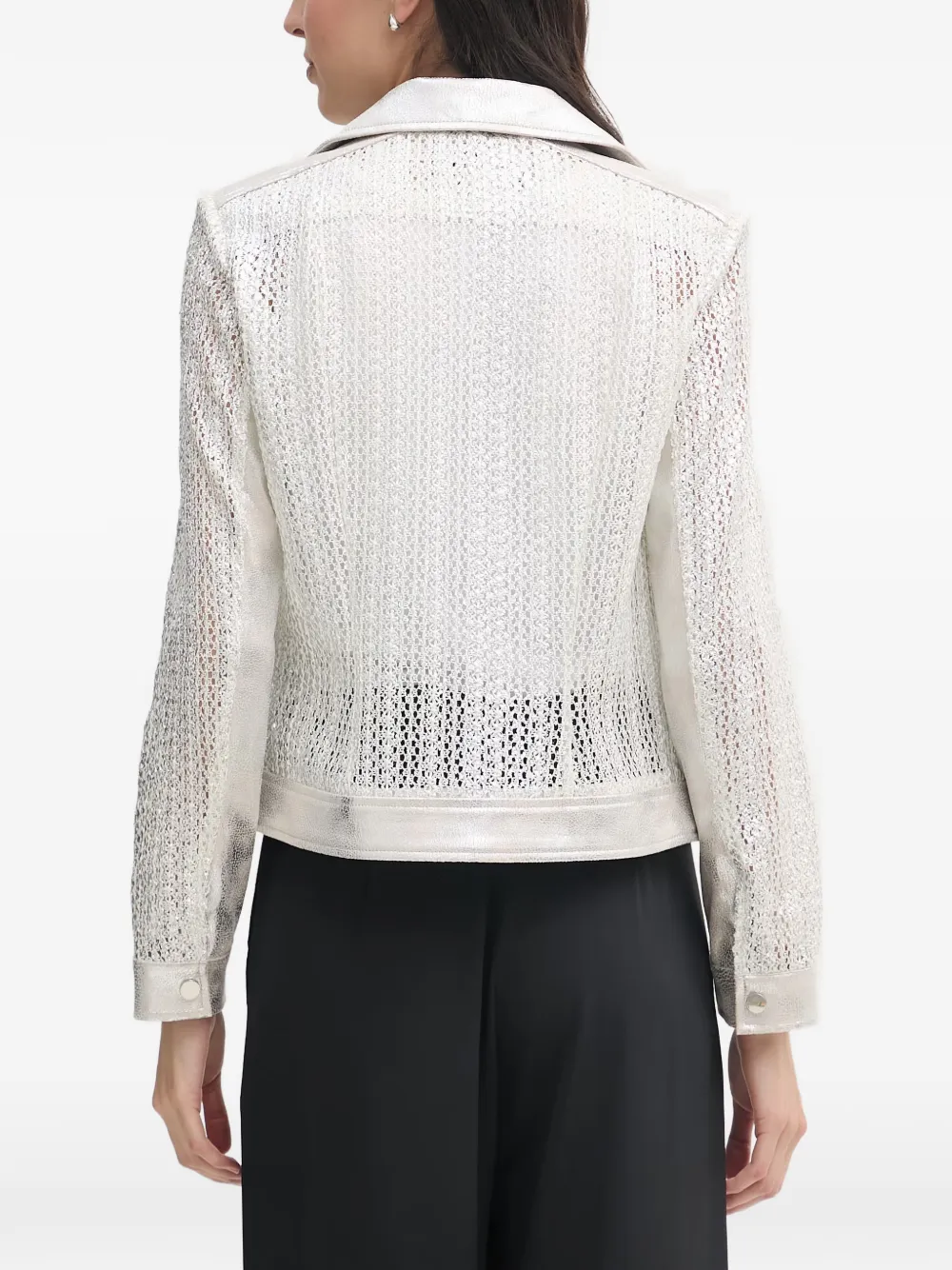 Joseph Ribkoff Gehaakt jack met metallic-effect Zilver