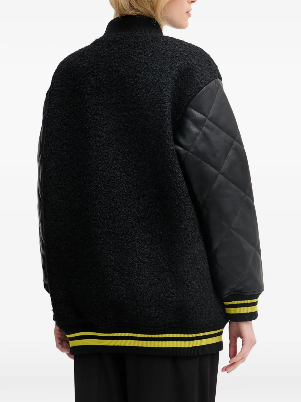 DKNY Bouclé jack met gewatteerde mouwen Zwart