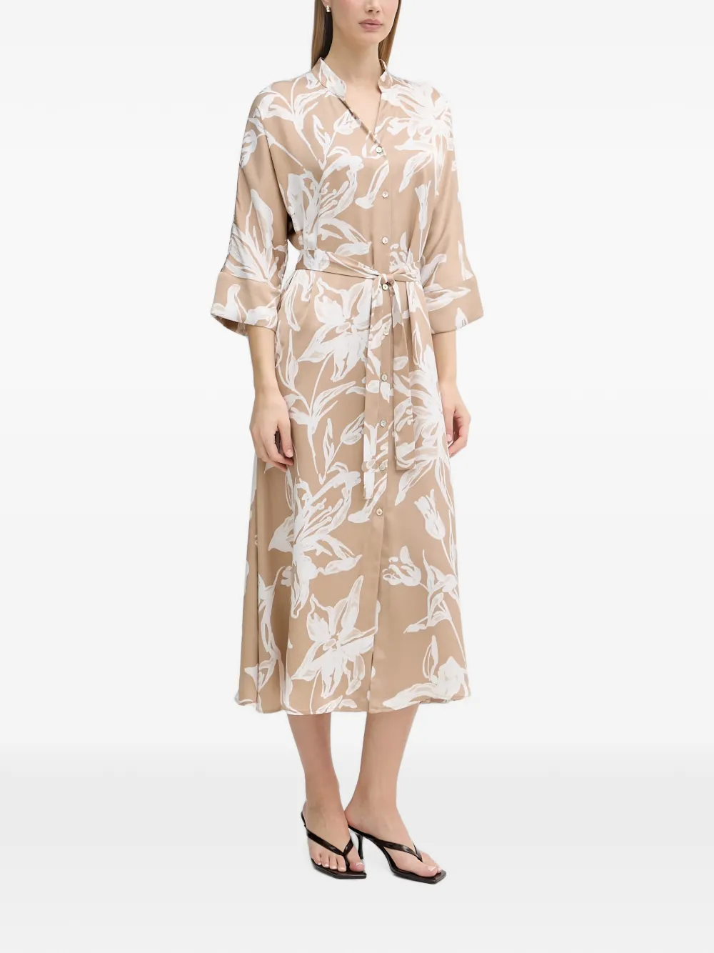 Joseph Ribkoff Midi-jurk met ceintuur Beige