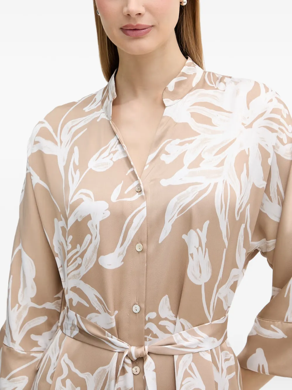Joseph Ribkoff Midi-jurk met ceintuur Beige
