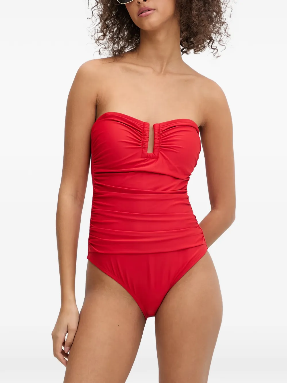 DKNY ruched swimsuit - Rot