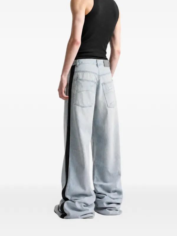 Balenciaga logo-print Baggy Jeans | Blue | FARFETCH