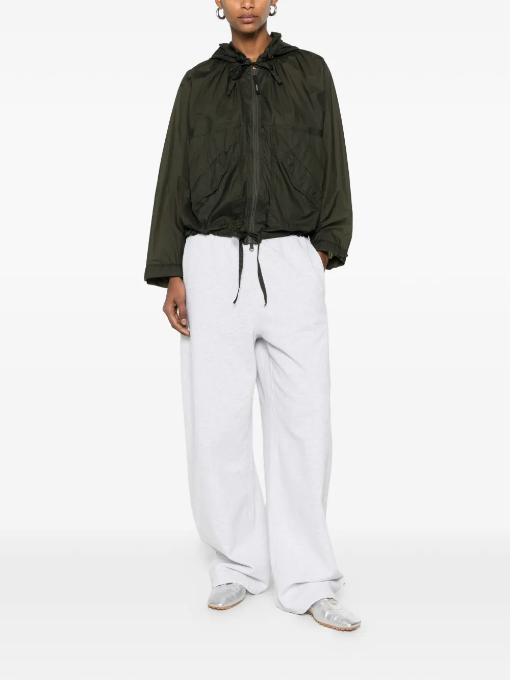  Aspesi Drawstring-hooded Zip-up Jacket - Vert 