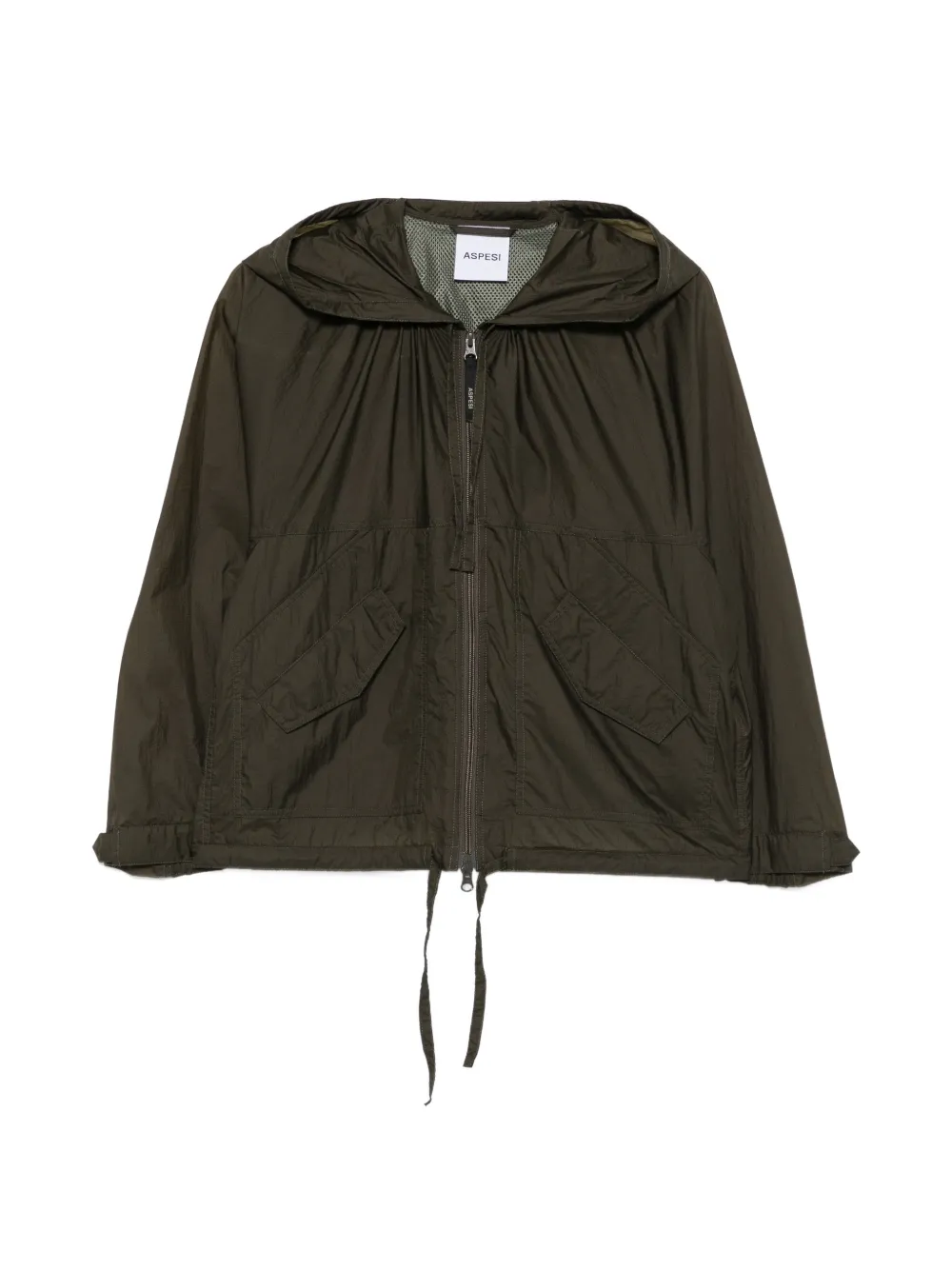 ASPESI drawstring-hooded zip-up jacket - Grün