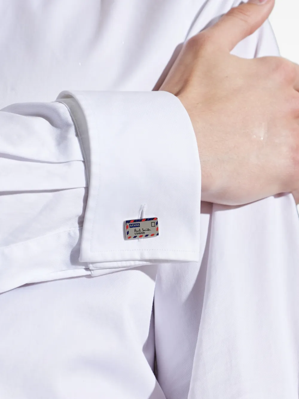 Paul Smith Airmail enamel-detail envelope cufflinks - Silber