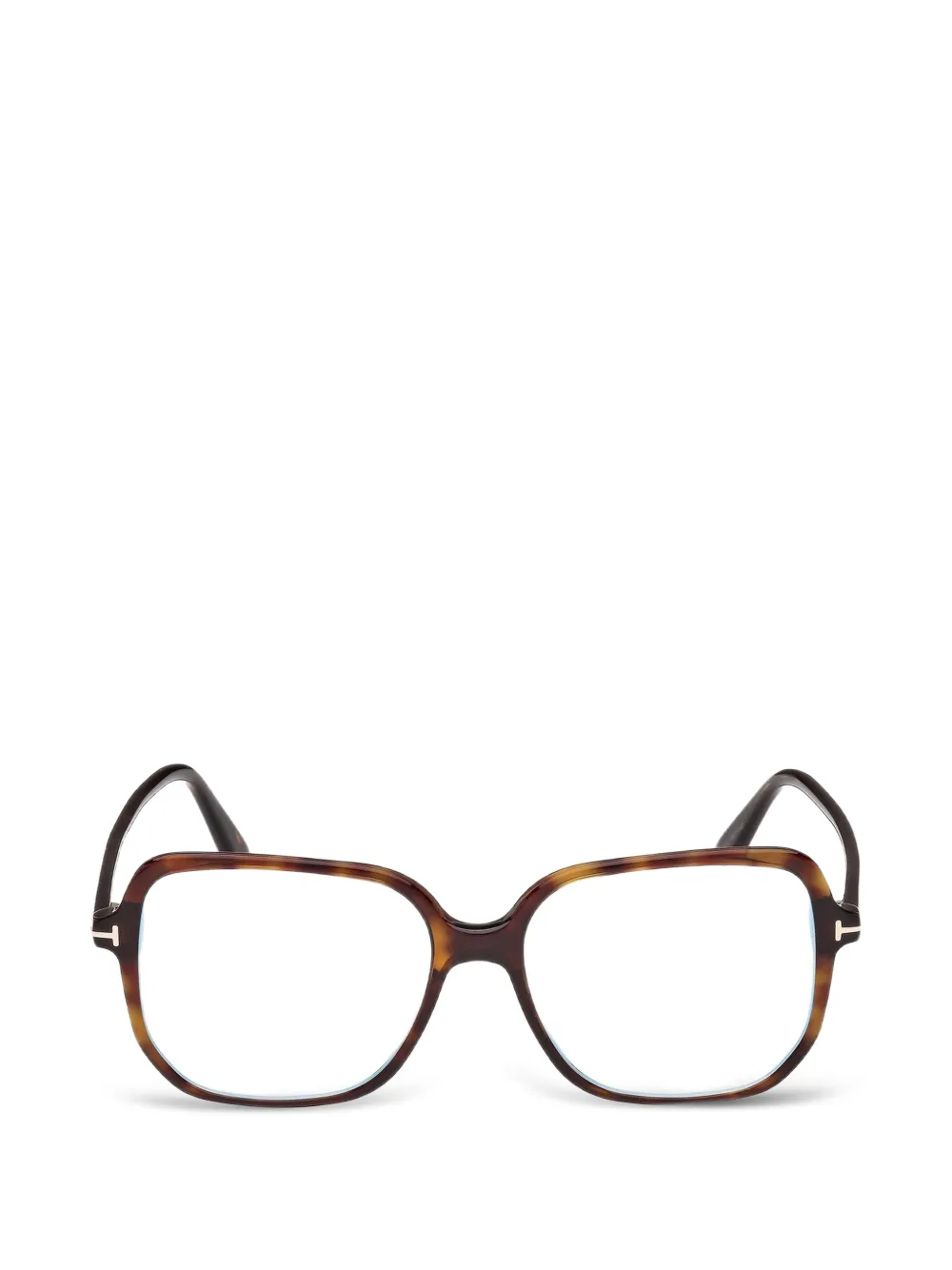 TOM FORD Eyewear tortoiseshell-effect square-frame glasses - Marrone