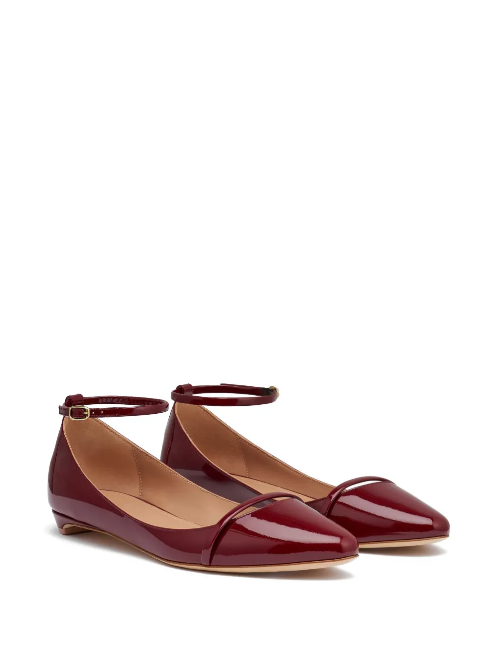 Malone Souliers patent leather Mary ballet flats Rood