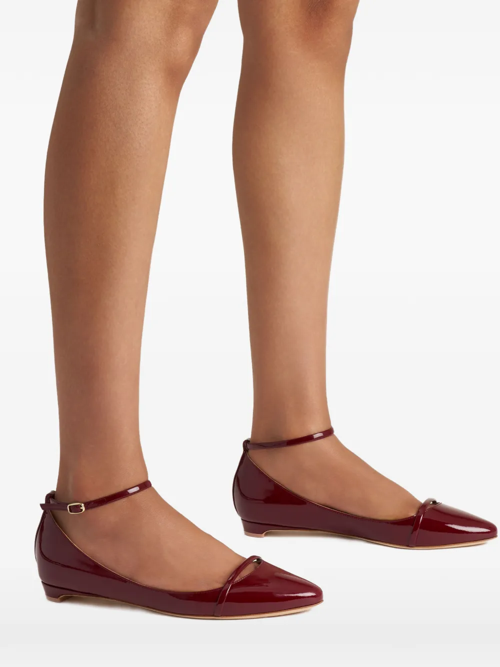 Malone Souliers patent leather Mary ballet flats Rood