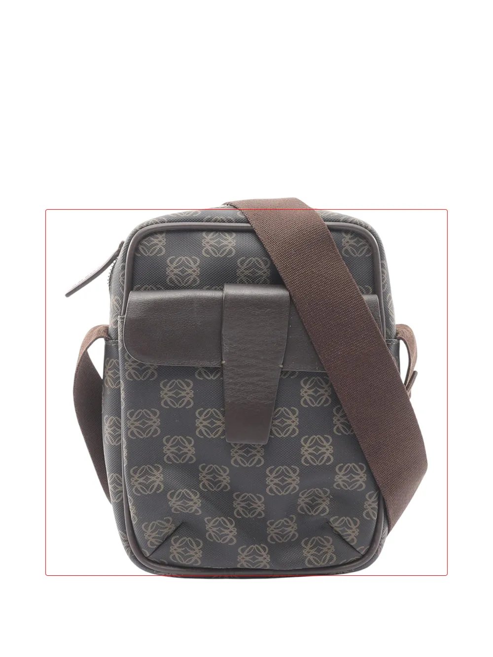 Loewe Pre-Owned 2010-2026 Coated Canvas Repeat Anagram crossbody bag - Brown