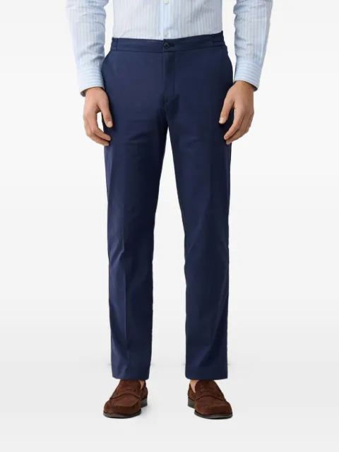 Hackett London pleated elasticated-waistband chino trousers