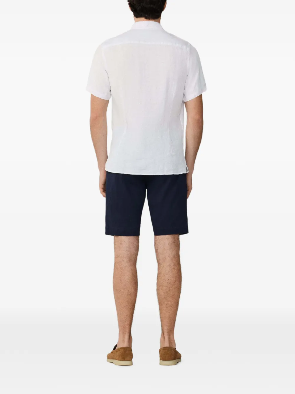 Hackett London Overhemd met geborduurd logo en korte mouwen Wit