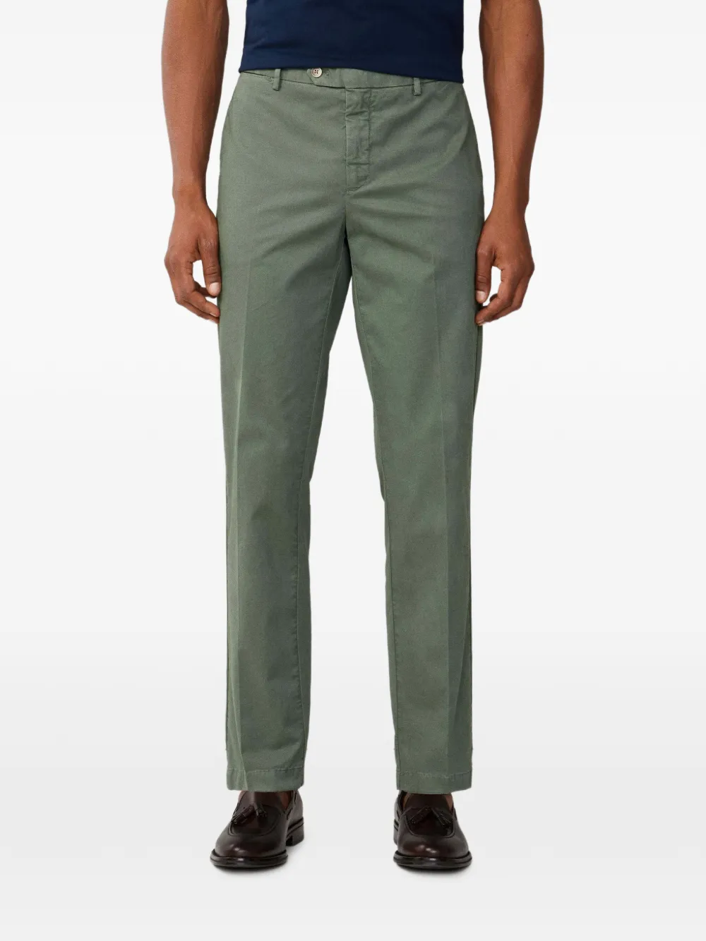 Hackett Stretch-cotton Chinos In Gray
