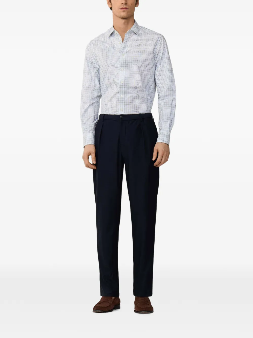 Hackett London Tattersall Pimlico overhemd Wit