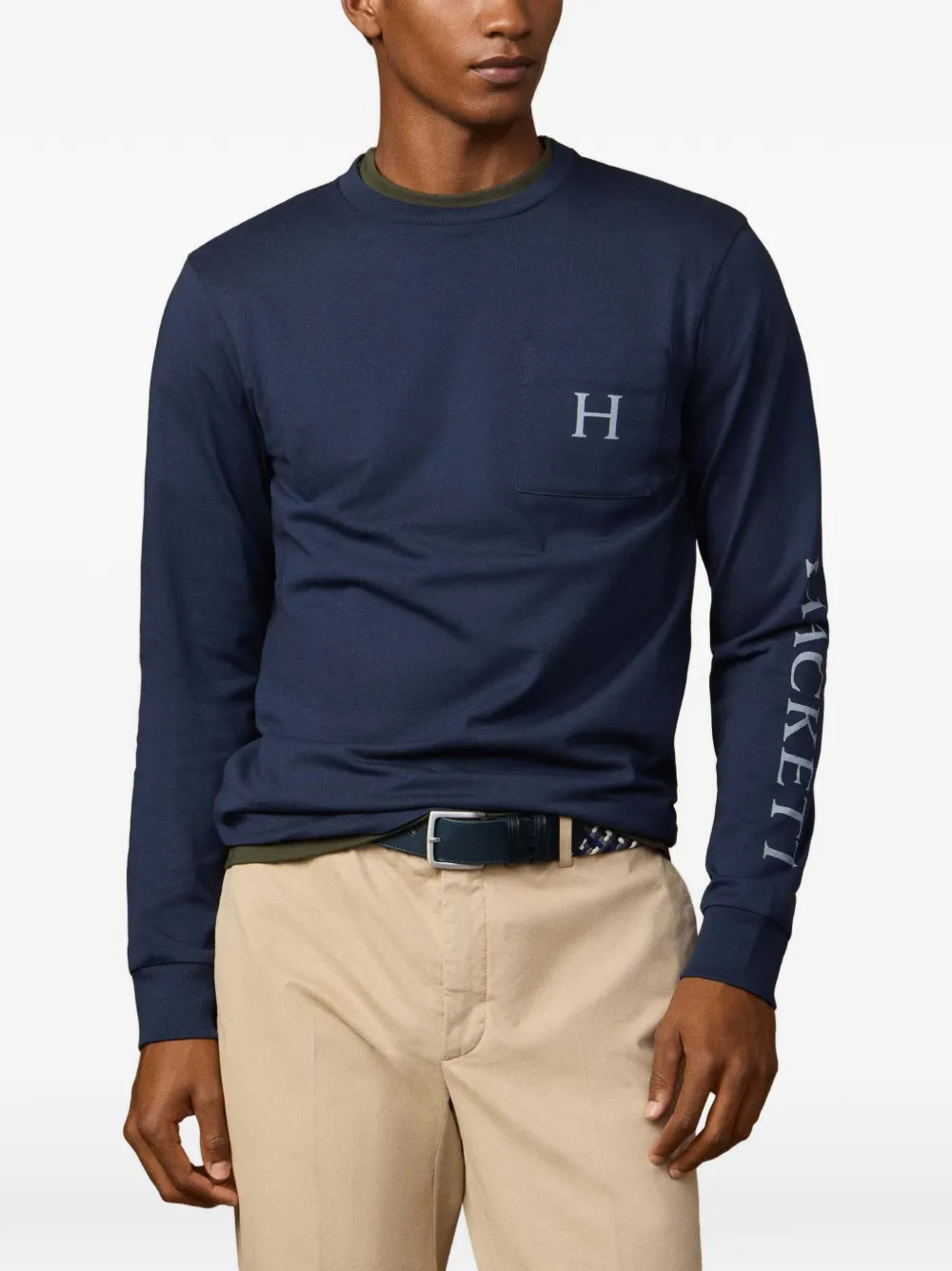 Hackett London Heritage Peaks T-shirt met logoprint Blauw