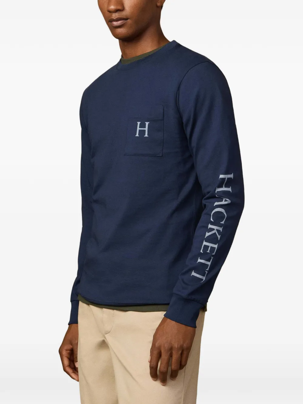 Hackett London Heritage Peaks T-shirt met logoprint Blauw