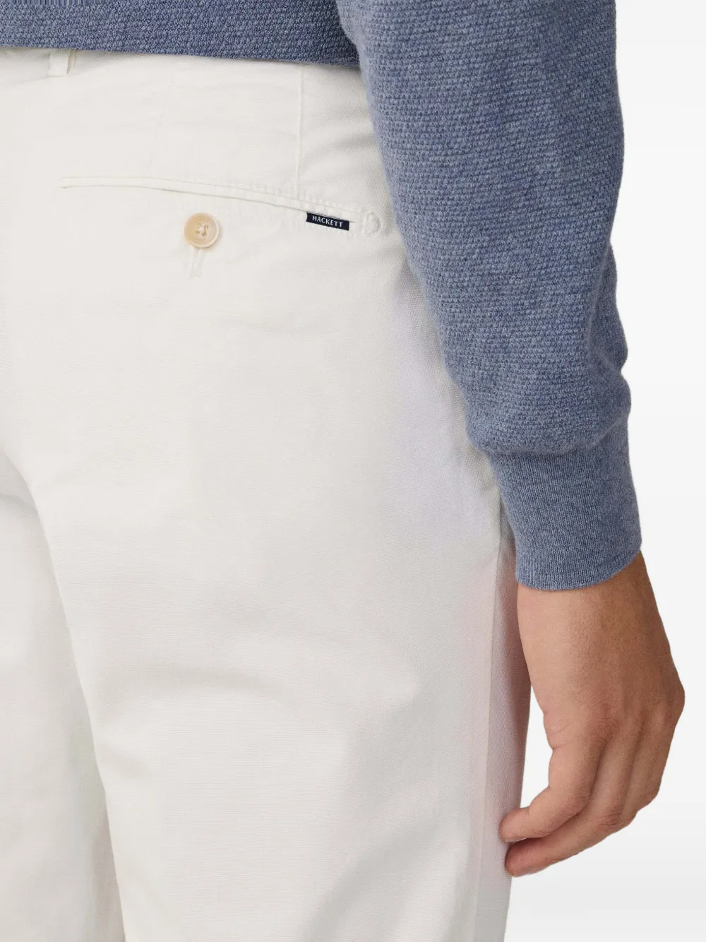 Hackett London Kensington broek met geverfd effect Wit