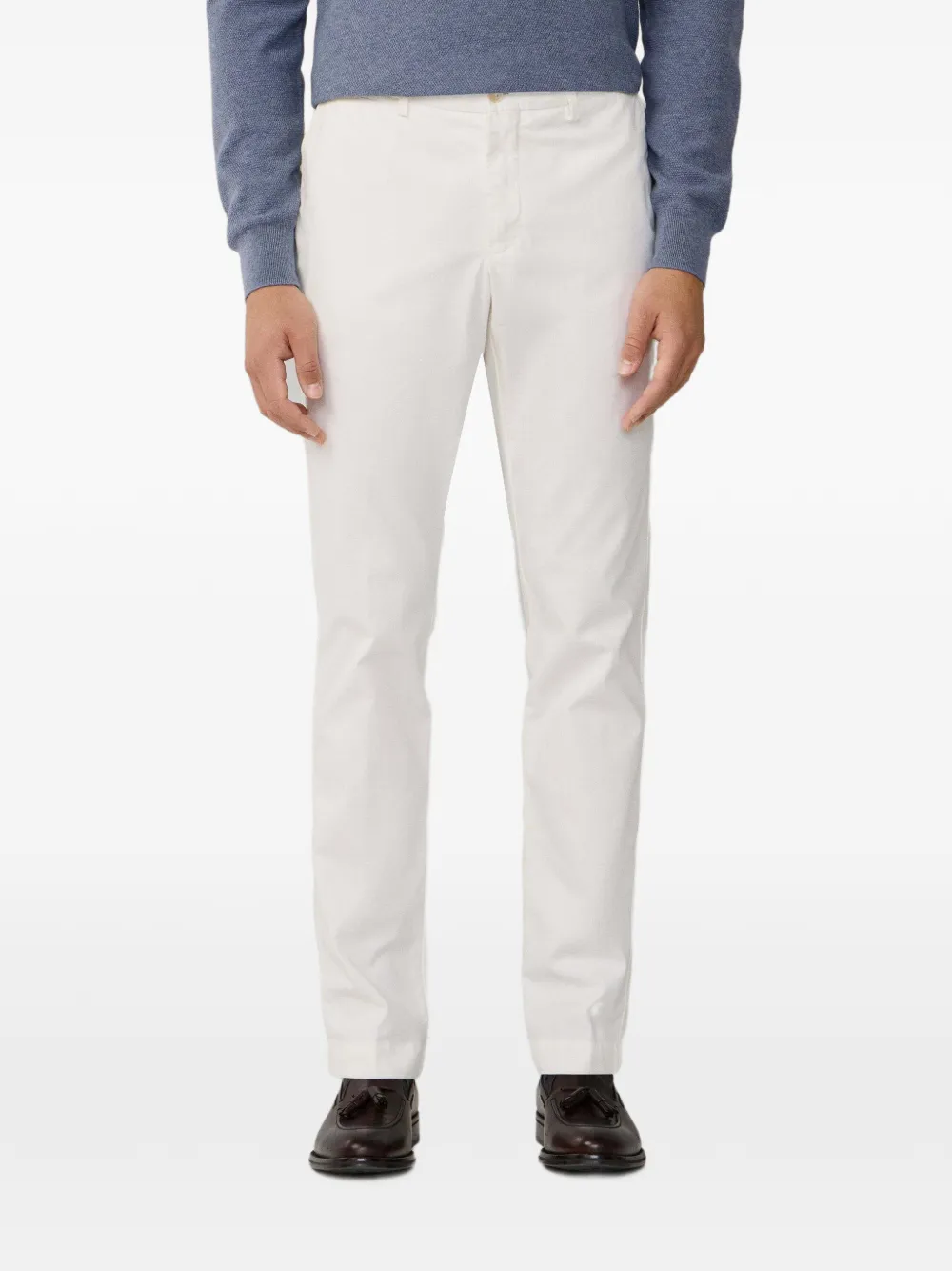 Hackett Kensington Garment-dyed Trousers In White