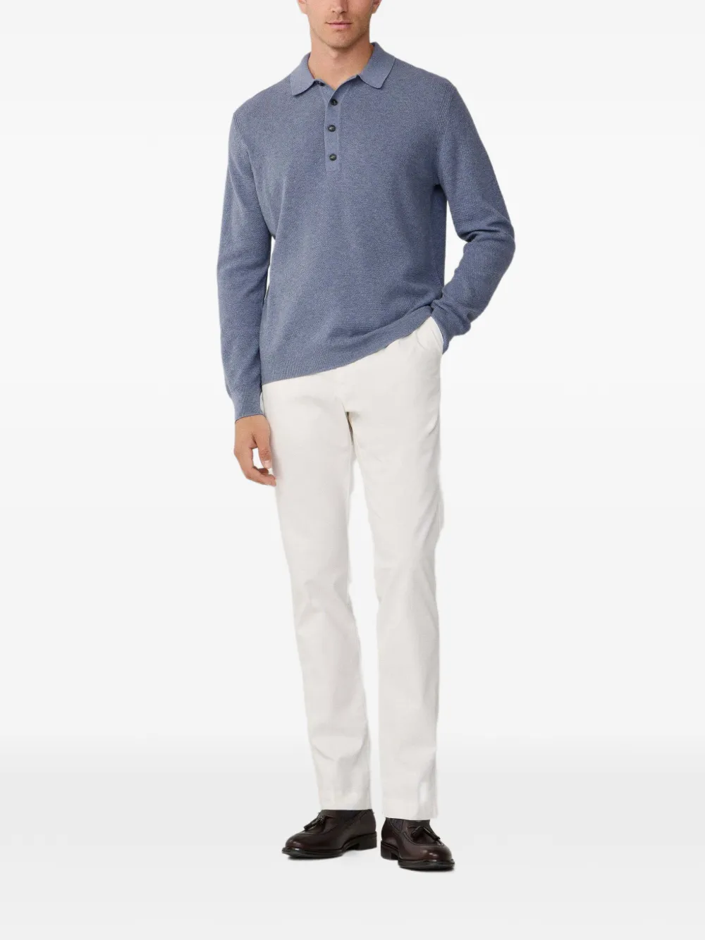 Hackett London Kensington broek met geverfd effect Wit